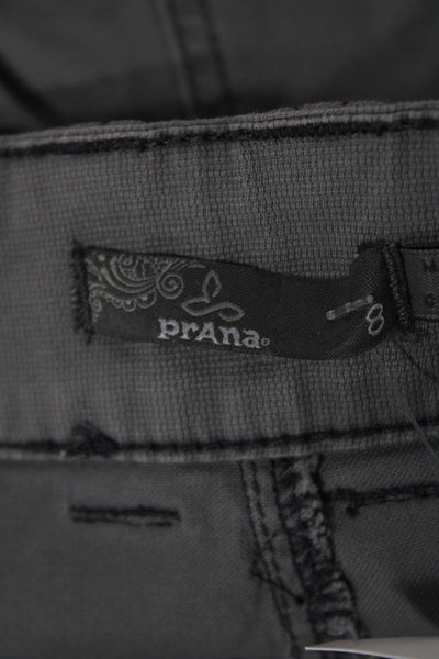 prAna Women Utility Gray Cotton Twill Shorts Size 8