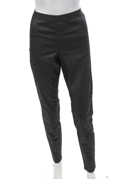 Eileen Fisher Women Ankle Pants Black Cotton Blend Pull On Petite Size S