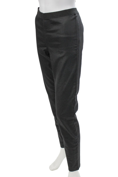 Eileen Fisher Women Ankle Pants Black Cotton Blend Pull On Petite Size S