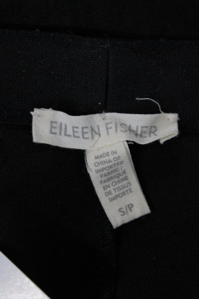 Eileen Fisher Women Ankle Pants Black Cotton Blend Pull On Petite Size S