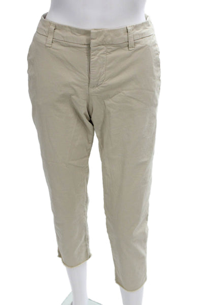 Frank & Eileen Womens Beige Cropped Chino Pants Cotton Size 4