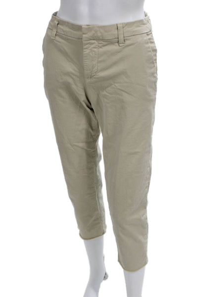 Frank & Eileen Womens Beige Cropped Chino Pants Cotton Size 4