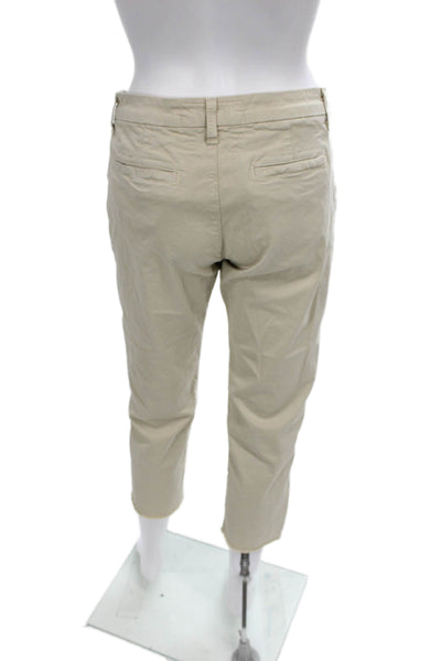 Frank & Eileen Womens Beige Cropped Chino Pants Cotton Size 4
