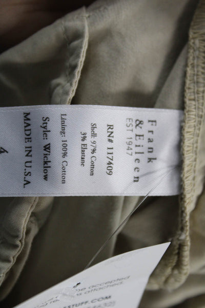 Frank & Eileen Womens Beige Cropped Chino Pants Cotton Size 4