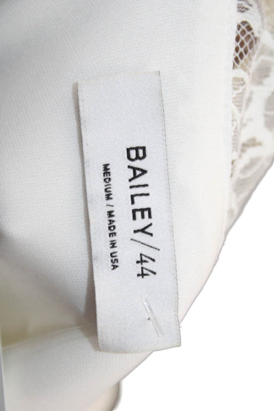 Bailey 44 Women Bodycon Sheath White Crew Neck Short Sleeve Dress Size M