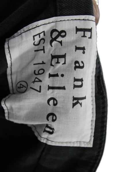 Frank & Eileen Unisex Black Cropped Ankle Pants Button Cotton Size 4
