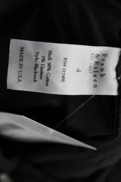 Frank & Eileen Unisex Black Cropped Ankle Pants Button Cotton Size 4