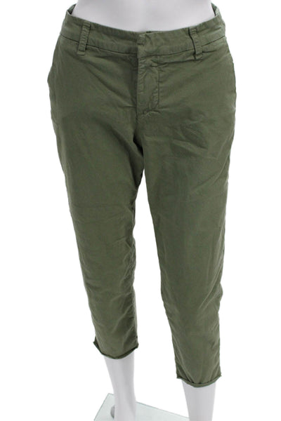 Frank & Eileen Womens Cropped Ankle Chino Pants Green Size 4