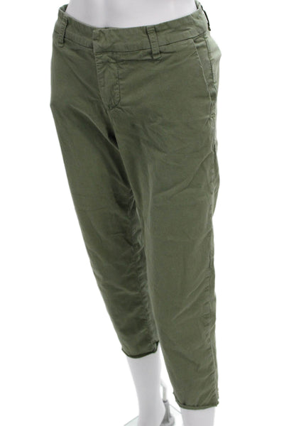 Frank & Eileen Womens Cropped Ankle Chino Pants Green Size 4