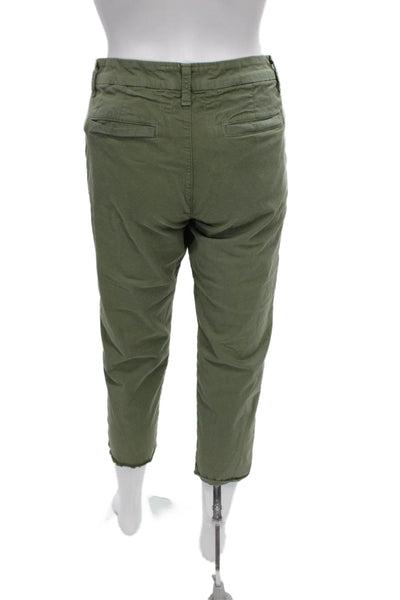 Frank & Eileen Womens Cropped Ankle Chino Pants Green Size 4
