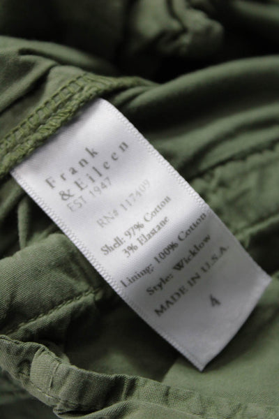 Frank & Eileen Womens Cropped Ankle Chino Pants Green Size 4