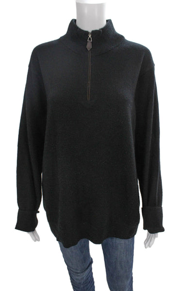 The Cashmere Project Unisex Black Cashmere Mockneck Pullover Size L