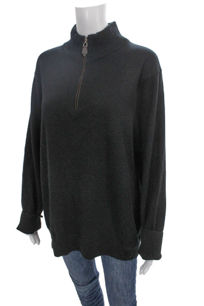 The Cashmere Project Unisex Black Cashmere Mockneck Pullover Size L