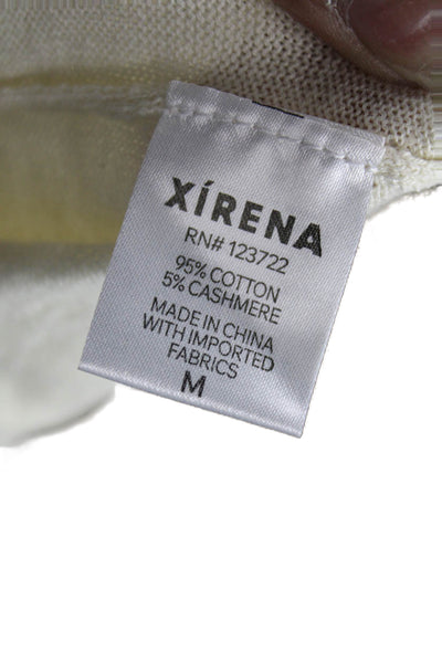 Xirena Women Pullover Sweater Beige Cashmere Crew Neck Long Sleeve Size M