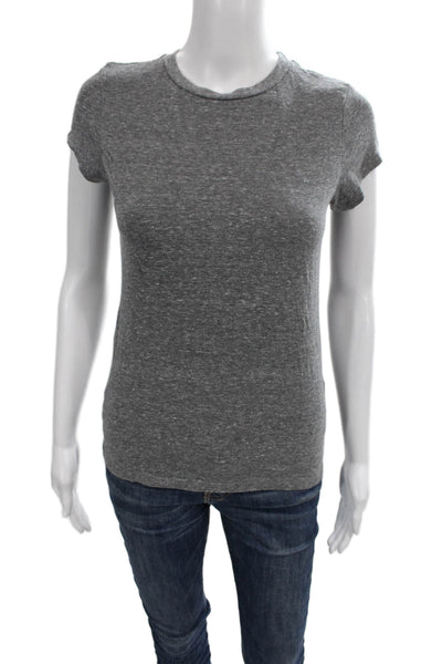 Perfect White Tee Womens Gray Basic Short Sleeve Crew Neck T-Shirt Size S