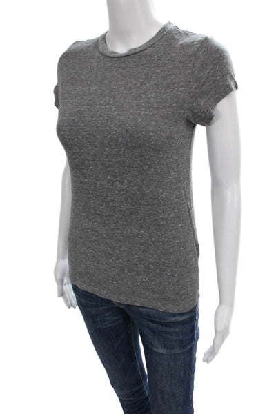 Perfect White Tee Womens Gray Basic Short Sleeve Crew Neck T-Shirt Size S
