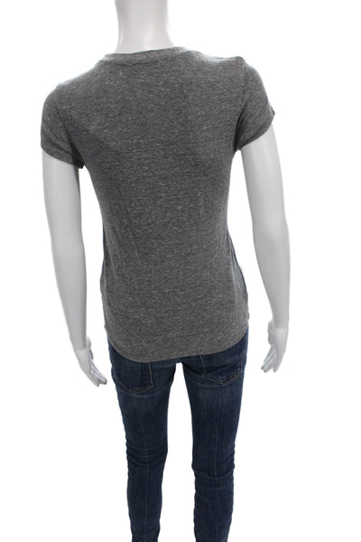 Perfect White Tee Womens Gray Basic Short Sleeve Crew Neck T-Shirt Size S