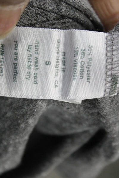 Perfect White Tee Womens Gray Basic Short Sleeve Crew Neck T-Shirt Size S