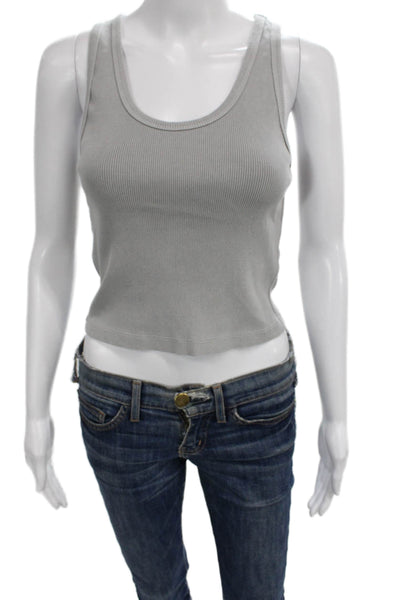 Beyond Yoga Womens Cropped Purple Polyester Tank Crew Neck Size L