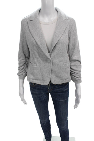 Drew Women Classic Gray Collared Button Blazer Long Sleeve Size S