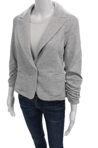 Drew Women Classic Gray Collared Button Blazer Long Sleeve Size S