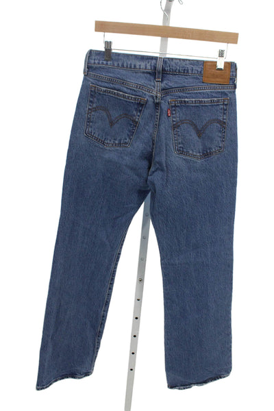 Levis Mens Blue Straight Mid-Rise Jeans Size 28