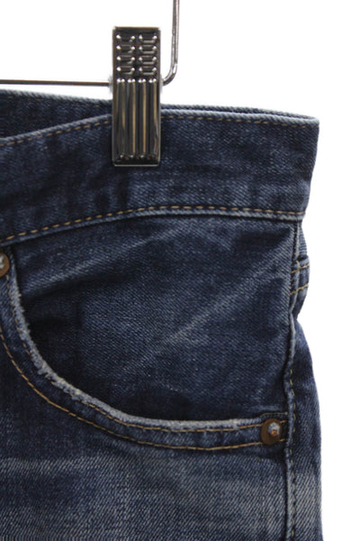 Moussy Womens Cropped Ankle Jeans Dark Blue Mid Rise 27in 99% Cotton Size 28