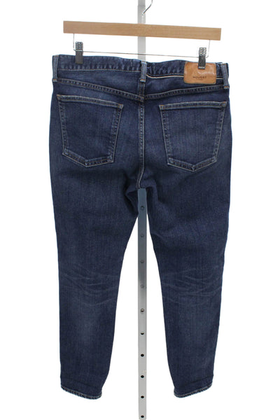 Moussy Womens Cropped Ankle Jeans Dark Blue Mid Rise 27in 99% Cotton Size 28