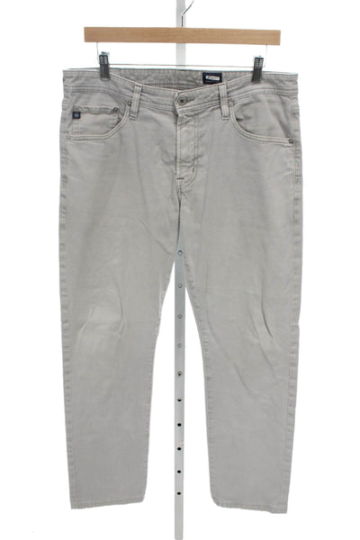AG Mens Chino Pants Gray Designer 97% Cotton 3% Elastane Size 34