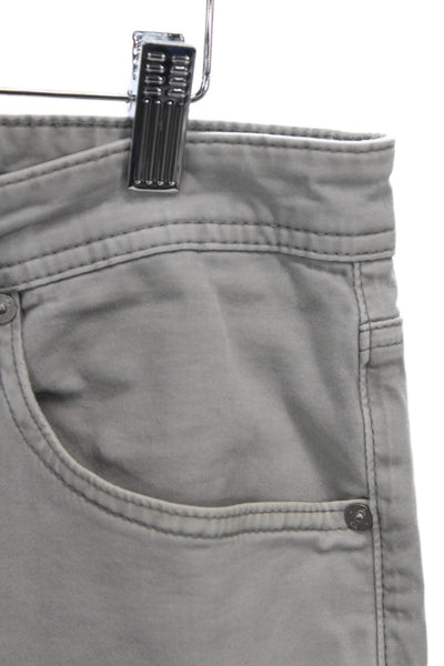 AG Mens Chino Pants Gray Designer 97% Cotton 3% Elastane Size 34