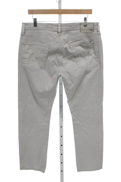AG Mens Chino Pants Gray Designer 97% Cotton 3% Elastane Size 34
