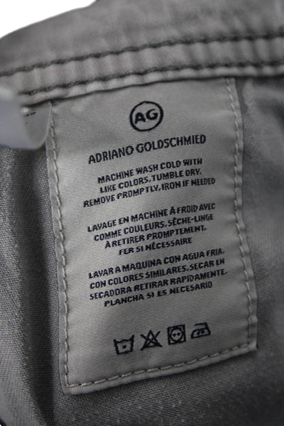 AG Mens Chino Pants Gray Designer 97% Cotton 3% Elastane Size 34