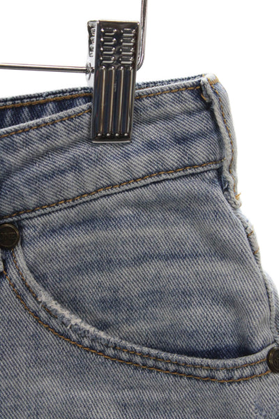 One Teaspoon Unisex Light Blue Cotton Solid 90s Shorts Size 27
