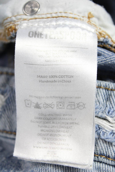 One Teaspoon Unisex Light Blue Cotton Solid 90s Shorts Size 27