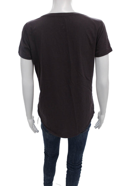 Lululemon Womens Basic V-Neck Dark Gray Short Sleeve Polyester T-Shirt Size 6