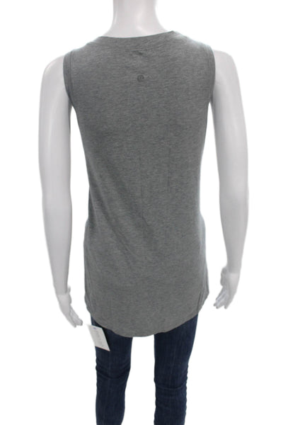 Lululemon Women Gray Basic Sleeveless Tank Crew Neck Polyester Size 8