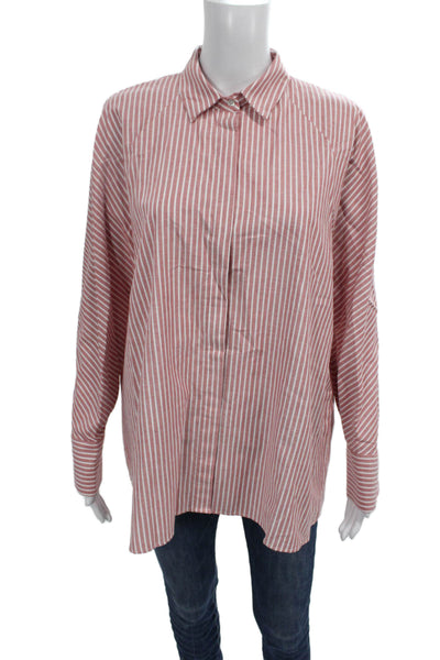 Zara Trafaluc Womens Striped Cotton Button-Up Blouse Long Sleeve Size S