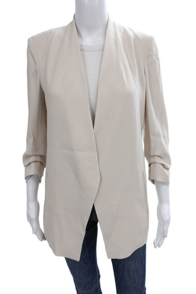 Babaton Womens Beige Classic Blazer 3/4 Sleeve Size 6
