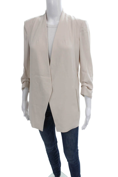 Babaton Womens Beige Classic Blazer 3/4 Sleeve Size 6