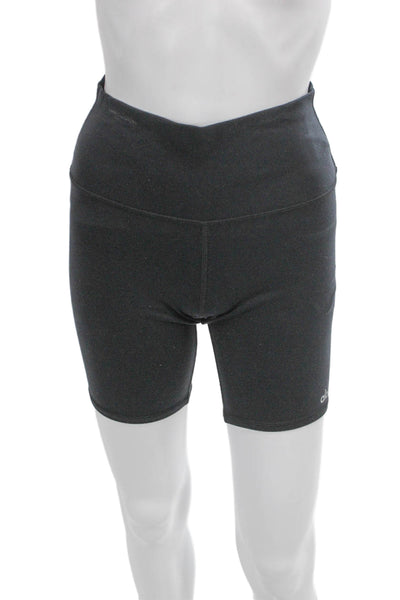 Alo Unisex Biker Shorts Black Nylon Spandex Size M