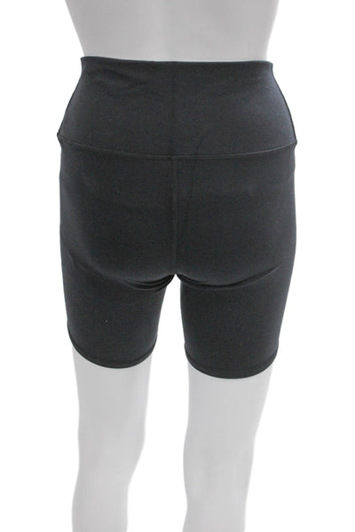 Alo Unisex Biker Shorts Black Nylon Spandex Size M