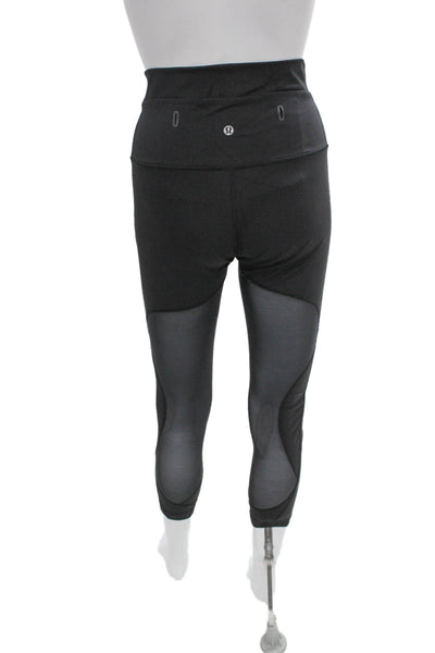 Lululemon Women Cropped Black Polyester Leggings Size 6