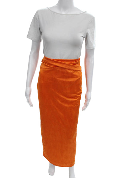 Superdown Womens Cropped Tank Top Maxi Skirt Set Orange Size Medium