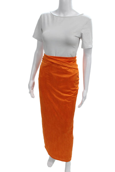 Superdown Womens Cropped Tank Top Maxi Skirt Set Orange Size Medium