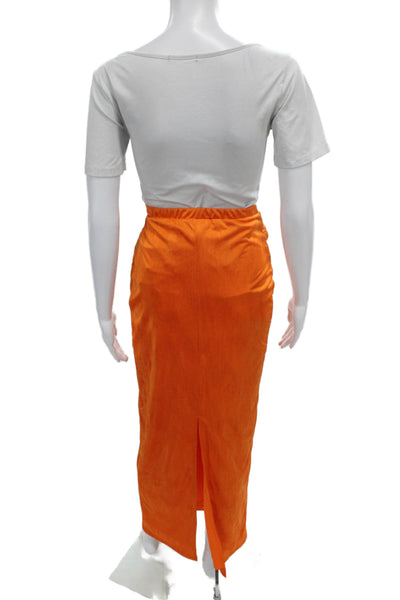 Superdown Womens Cropped Tank Top Maxi Skirt Set Orange Size Medium