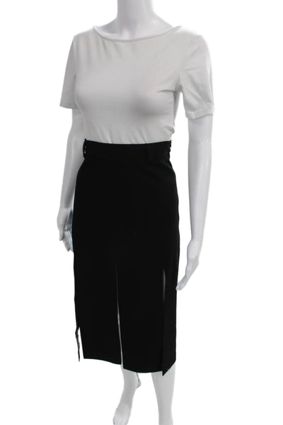Zara Womens Straight Pencil Black Polyester Midi Skirt Size S