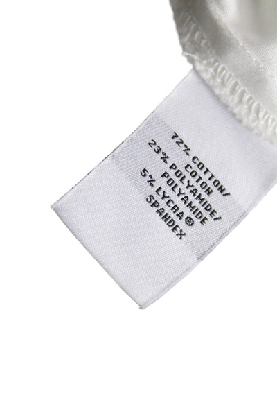 Lafayette 148 New York Women White Button Up Blouse Long Sleeve Size 14