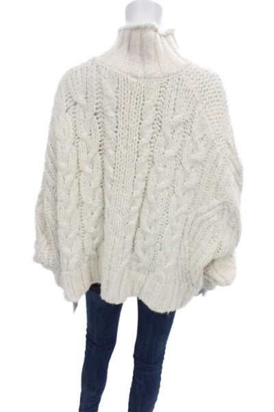 Anthropologie Unisex White Turtleneck Pullover Sweater Long Sleeve Size XL