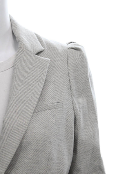 Veronica Beard Womens Blazer Gray Herringbone Collared Longsleeve Size 8
