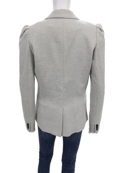 Veronica Beard Womens Blazer Gray Herringbone Collared Longsleeve Size 8